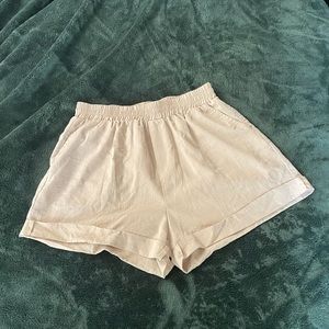 Shein High-Waisted Tan Elastic Waist Shorts size XL